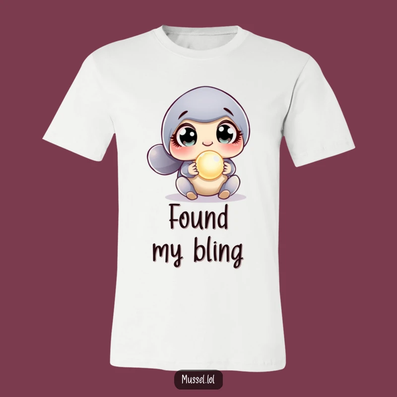 Funny Surprised Mussel T-Shirt: Pearl Discovery Shock Tee, Hilarious Ocean Gift