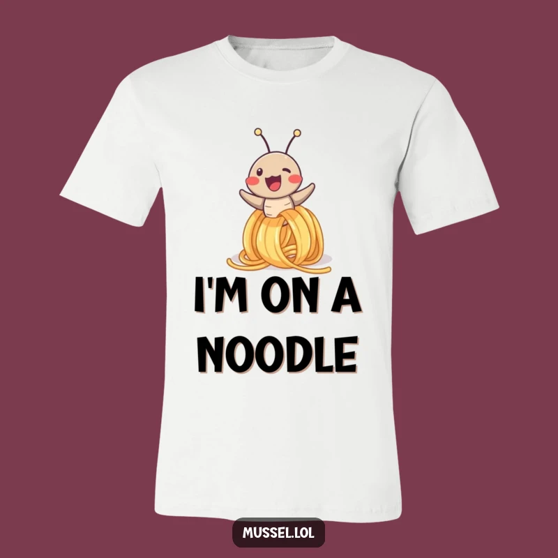 Funny Mussel Spaghetti Rider T-Shirt, Hilarious Joyful Character Tee Gift!