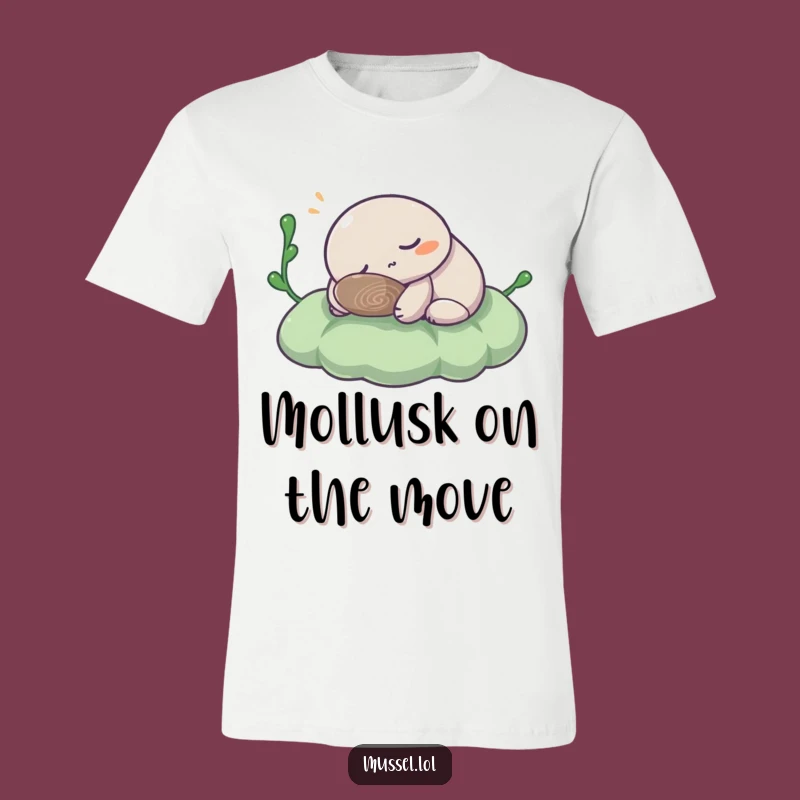 Funny Snoozing Mussel T-Shirt: Comfy Ocean Character for a Relaxed Vibe