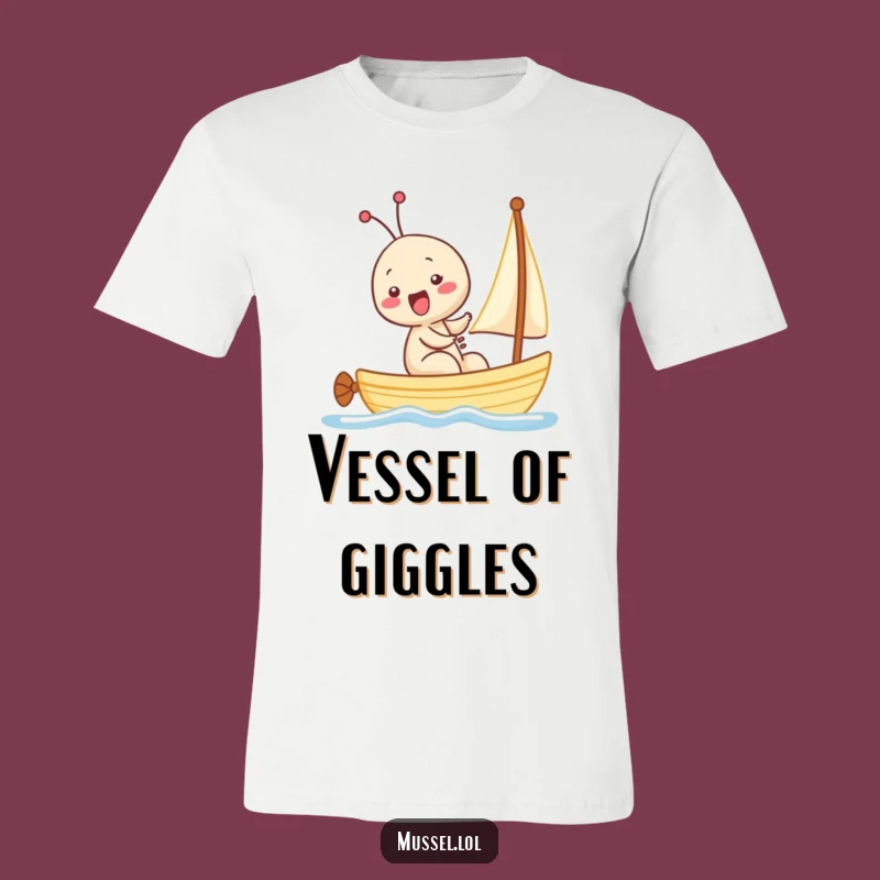 Funny Kawaii Mussel Sailing T-Shirt: Hilarious Giggle-Inducing Apparel for Beach Lovers