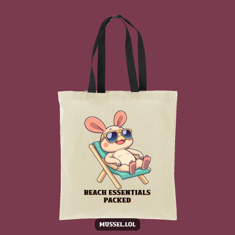Funny Beach Mussel Tote Bag: Cool Sunglasses Character Accessory!