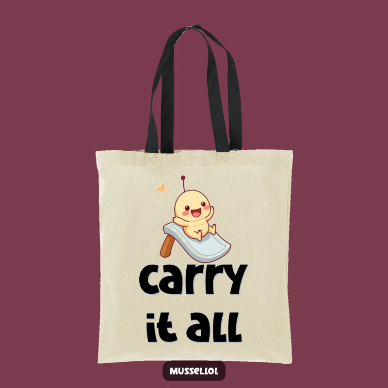 Funny Mussel Slide Tote Bag: Joyful Character Sliding, Practical & Humorous Gift!