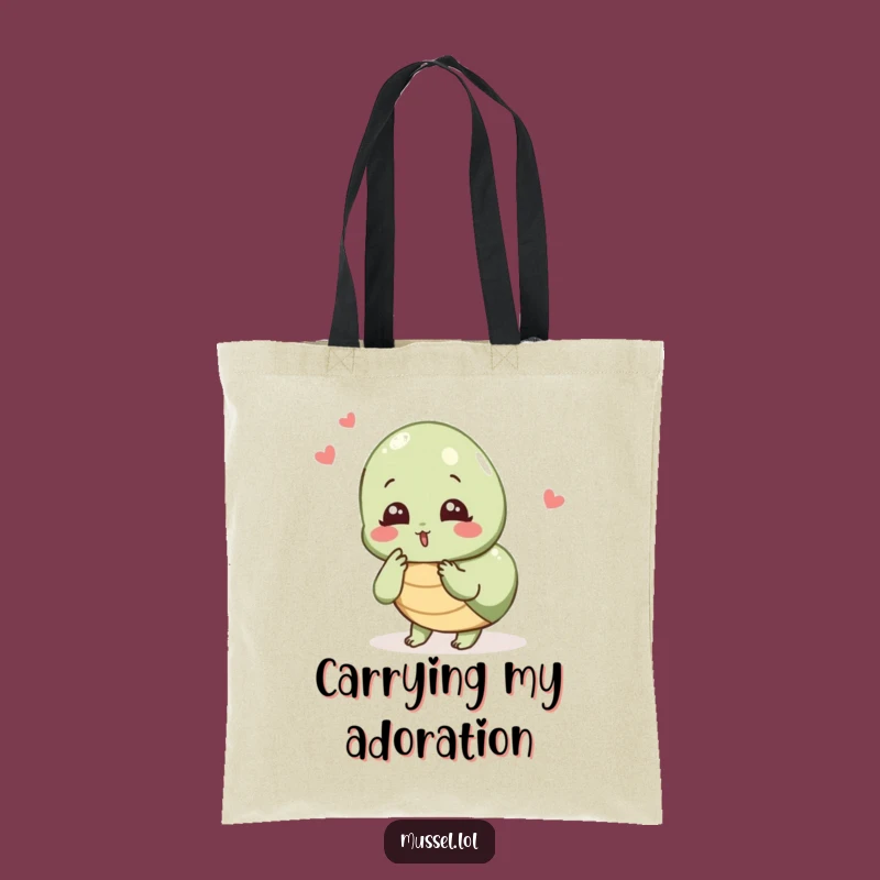 Funny Mussel Kiss Tote Bag: Adorable Character, Chic Humorous Carry-All Gift