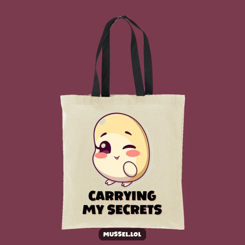 Funny Winking Mussel Tote Bag: Cheeky Character, Playful Wink, Humorous Carry-All
