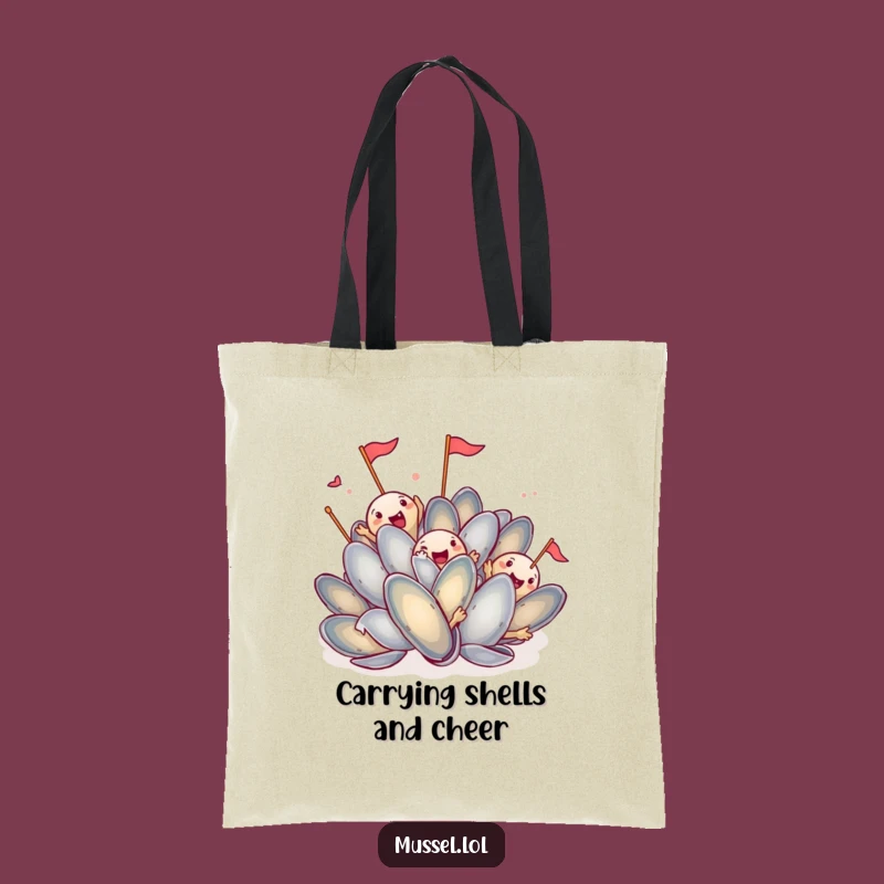 Funny Mussel Spotlight Tote Bag: Dramatic Pose, Chic Humorous Carry-All Gift