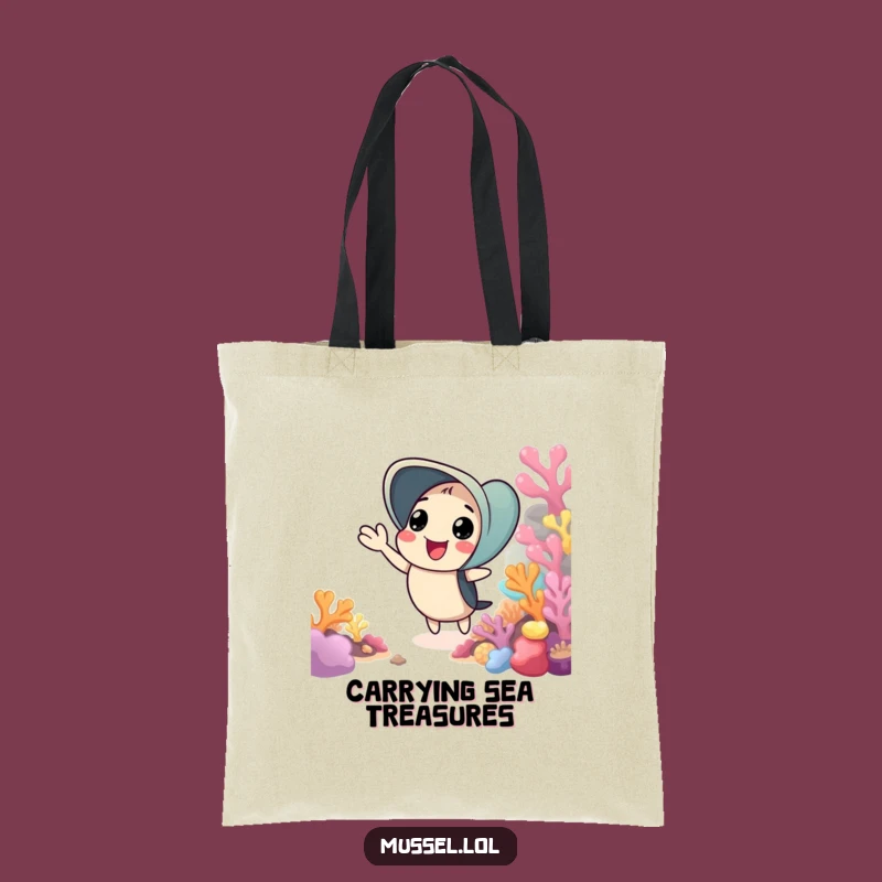 Funny Cheerful Mussel Tote Bag - Carry Good Vibes, Perfect Funny Gift