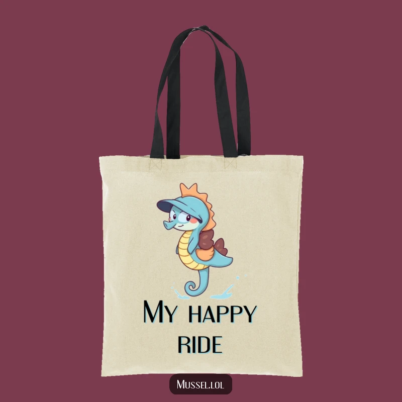 Funny Giggling Mussel Tote Bag: Carry Your Joy with Seahorse Adventure Gift