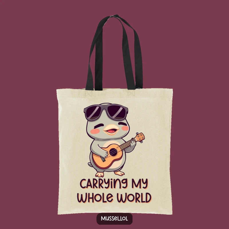 Funny Mussel Ukulele Tote Bag: Quirky Music Accessory Gift