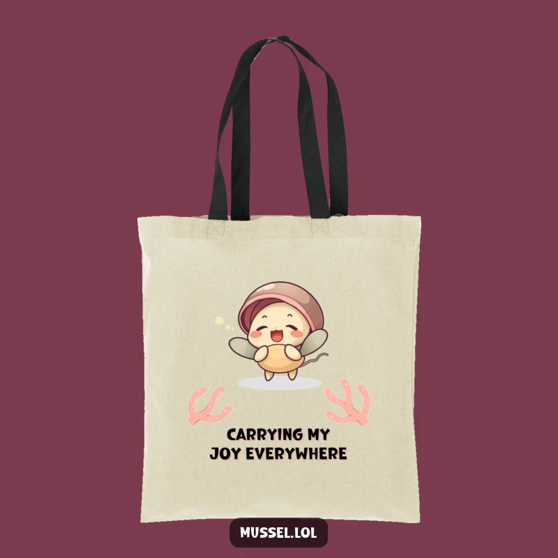 Funny Tickle Mussel Tote Bag: Ocean Character Carry-All, Great Funny Gift