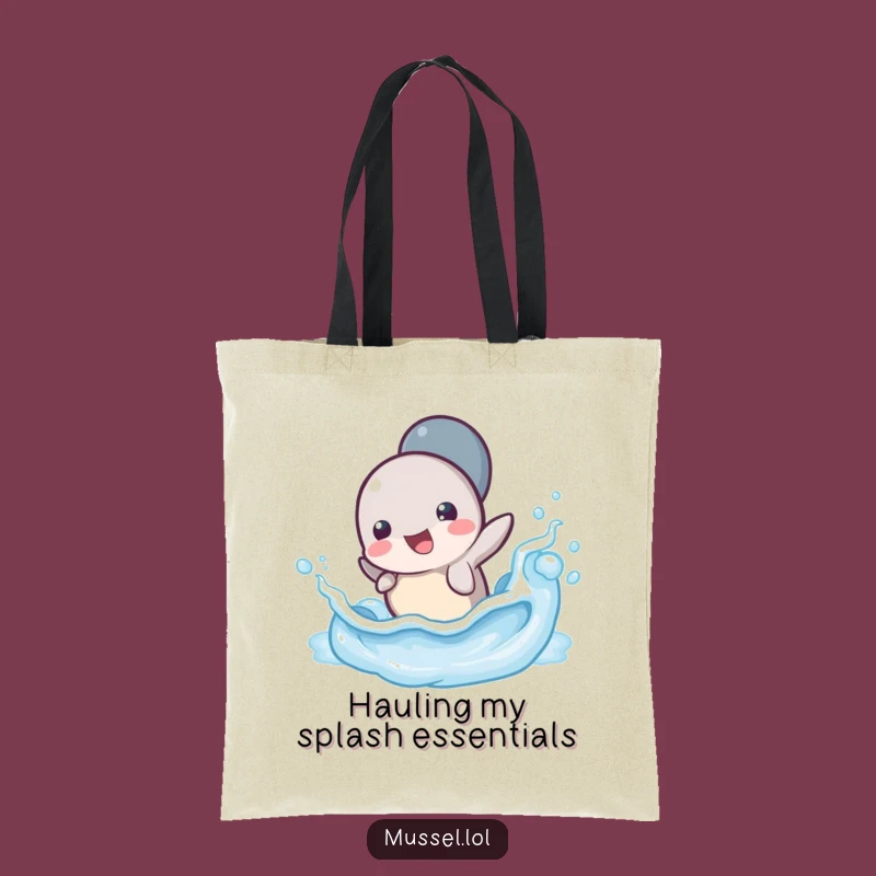 Funny Mussel Wave Splash Tote Bag - Beach Ready, Hilarious Gift