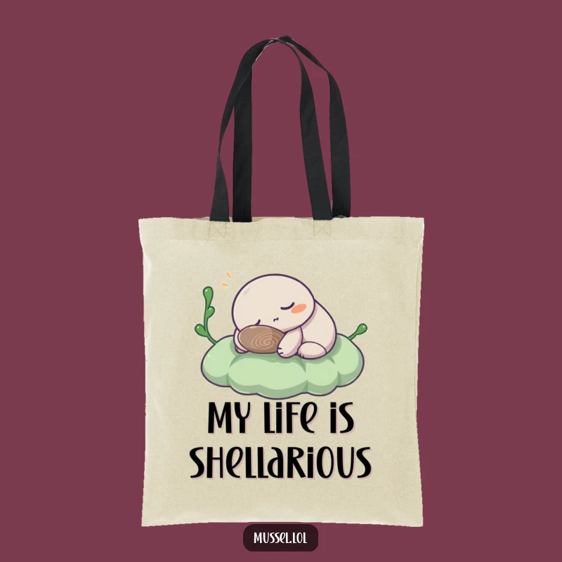 Funny Seaweed Snooze Mussel Tote Bag: Carry Your Humor in Style