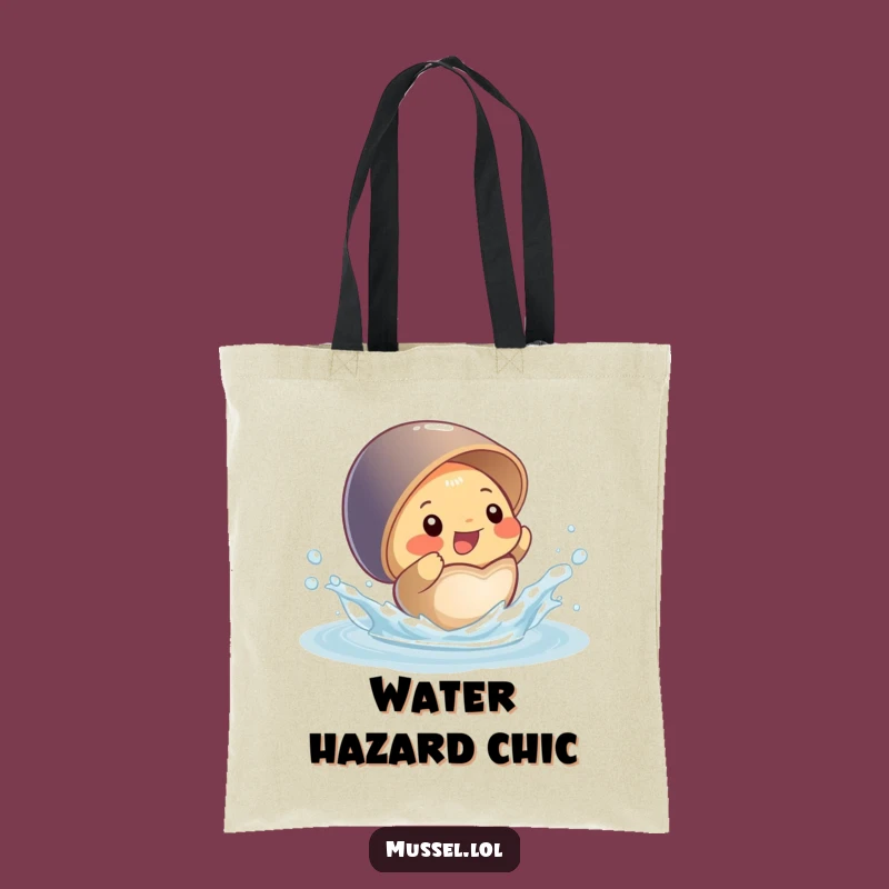 Funny Mussel Tote Bag: Playful Splashing Water Bag